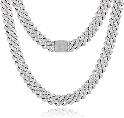 16 Inch Moissanite Hip Hop Chains 18 Inch 925 Sterling Silver Miami Cuban Link Chain