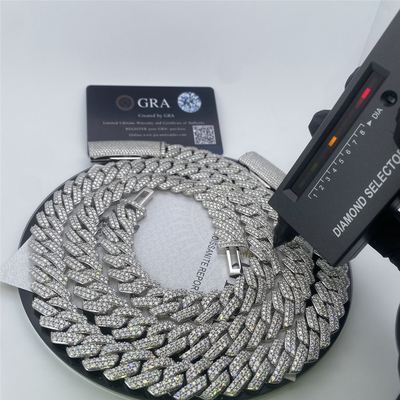 OEM Diamond Cuban Link Necklace Miami Cuban Chain Link Environmental Friendly