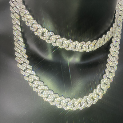 OEM Diamond Cuban Link Necklace Miami Cuban Chain Link Environmental Friendly