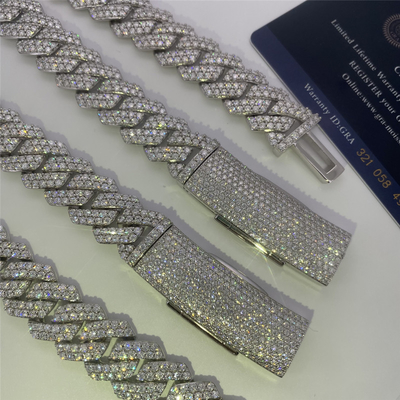 OEM Diamond Cuban Link Necklace Miami Cuban Chain Link Environmental Friendly