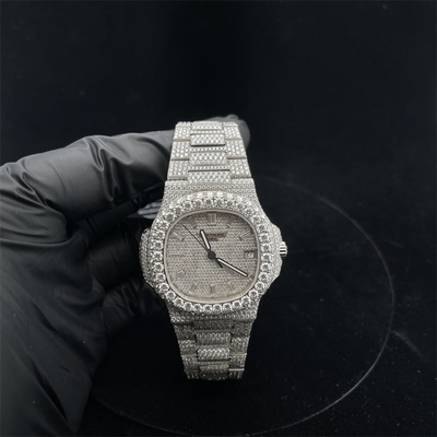 Studded Mechanical Moissanite Diamond Watch