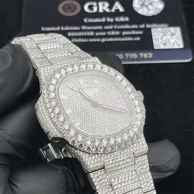 Studded Mechanical Moissanite Diamond Watch