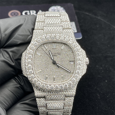 Studded Mechanical Moissanite Diamond Watch