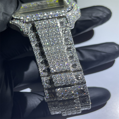 Hand Setting OEM Santos Natural Moissanite Watch In Japan