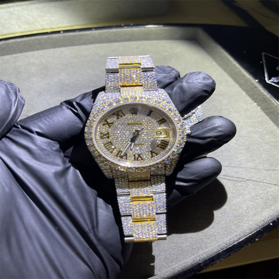 DEF  Moissanite Watch Rolex Full Bussdown Rolex Iced Out Diamond Watch