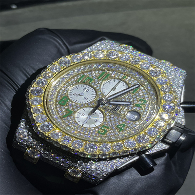 DEF Moissanite Diamond Watch AP  Royal Oak Iced Out Moissanite Watch