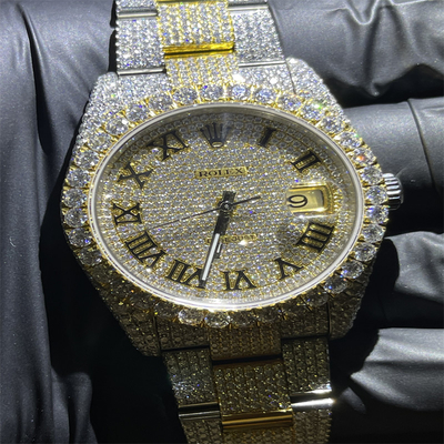 DEF  Moissanite Watch Rolex Full Bussdown Rolex Iced Out Diamond Watch