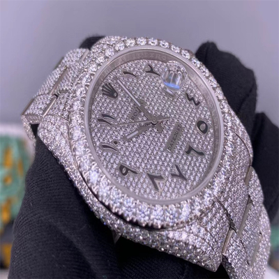 Hip Hop 3EX Moissanite Watch Rolex Conflict Full Iced Out Vvs Diamond Watch