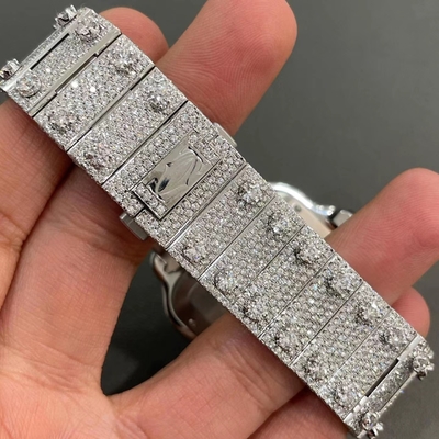 Miami Cuban  Santos Watch Diamonds Bling Luxury VVS Watch