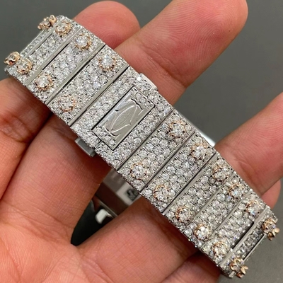 Miami Cuban  Santos Watch Diamonds Bling Luxury VVS Watch