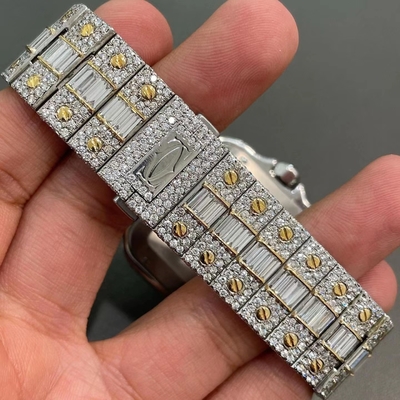 GRA Luxury Automatic Moissanite Watch 30 Carats Diamond Studded Watch