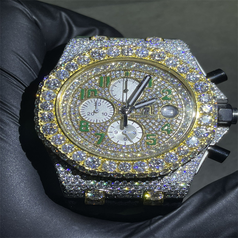 DEF Moissanite Diamond Watch AP  Royal Oak Iced Out Moissanite Watch