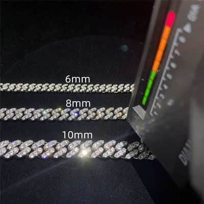 Van de de Kettingsarmband van douanemoissanite Cuban Link de Vrouwen van de Juwelensterling silver hip hop for